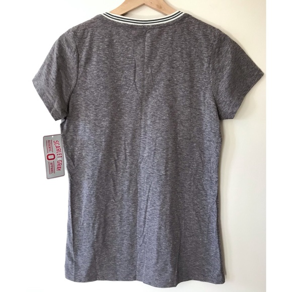 Scarlet and Gray • L • V Neck Ohio State Short Sleeve T-Shirt Tee - Picture 2 of 4